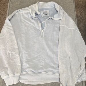 American Eagle Outfitters Light Blue Half-Zip Sweatshirt